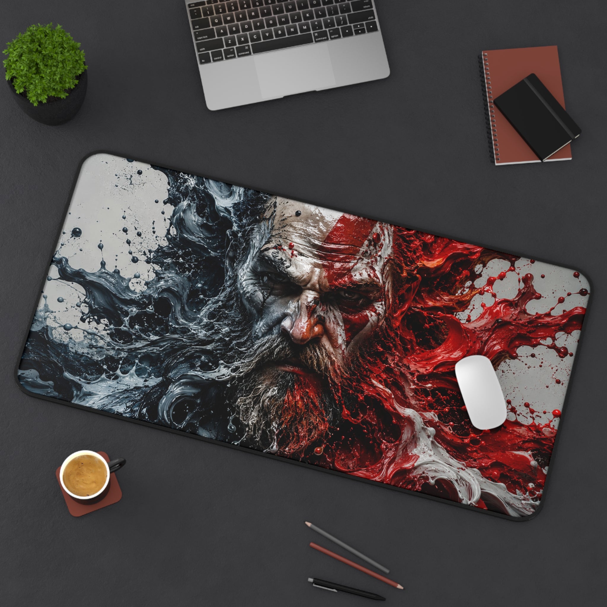 God of War Mouse Pad — Spartan Warrior Gaming Desk Mat