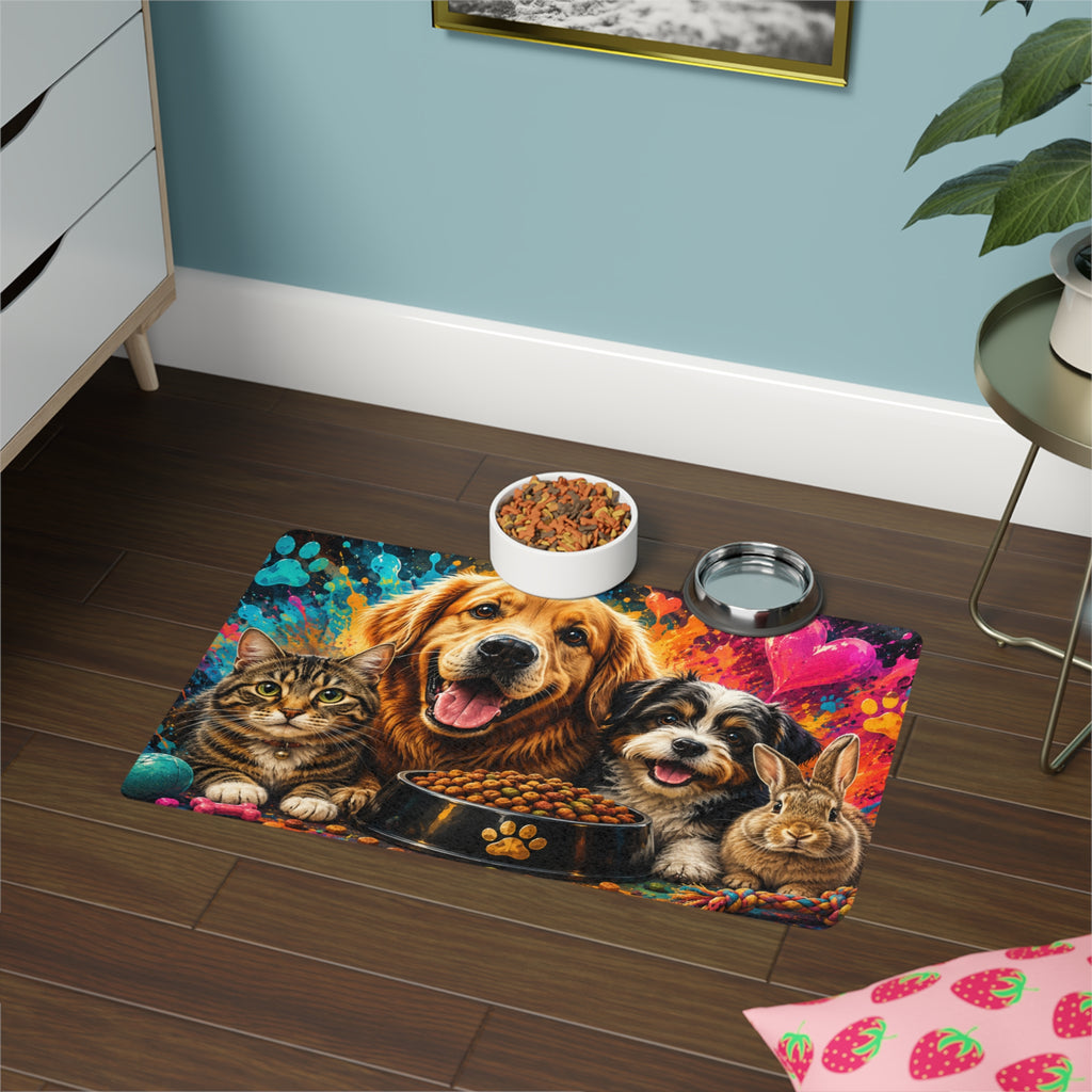 Happy Paws Colorful Pet Feeding Mat