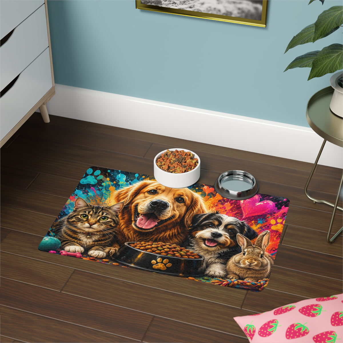 Happy Paws Colorful Pet Feeding Mat