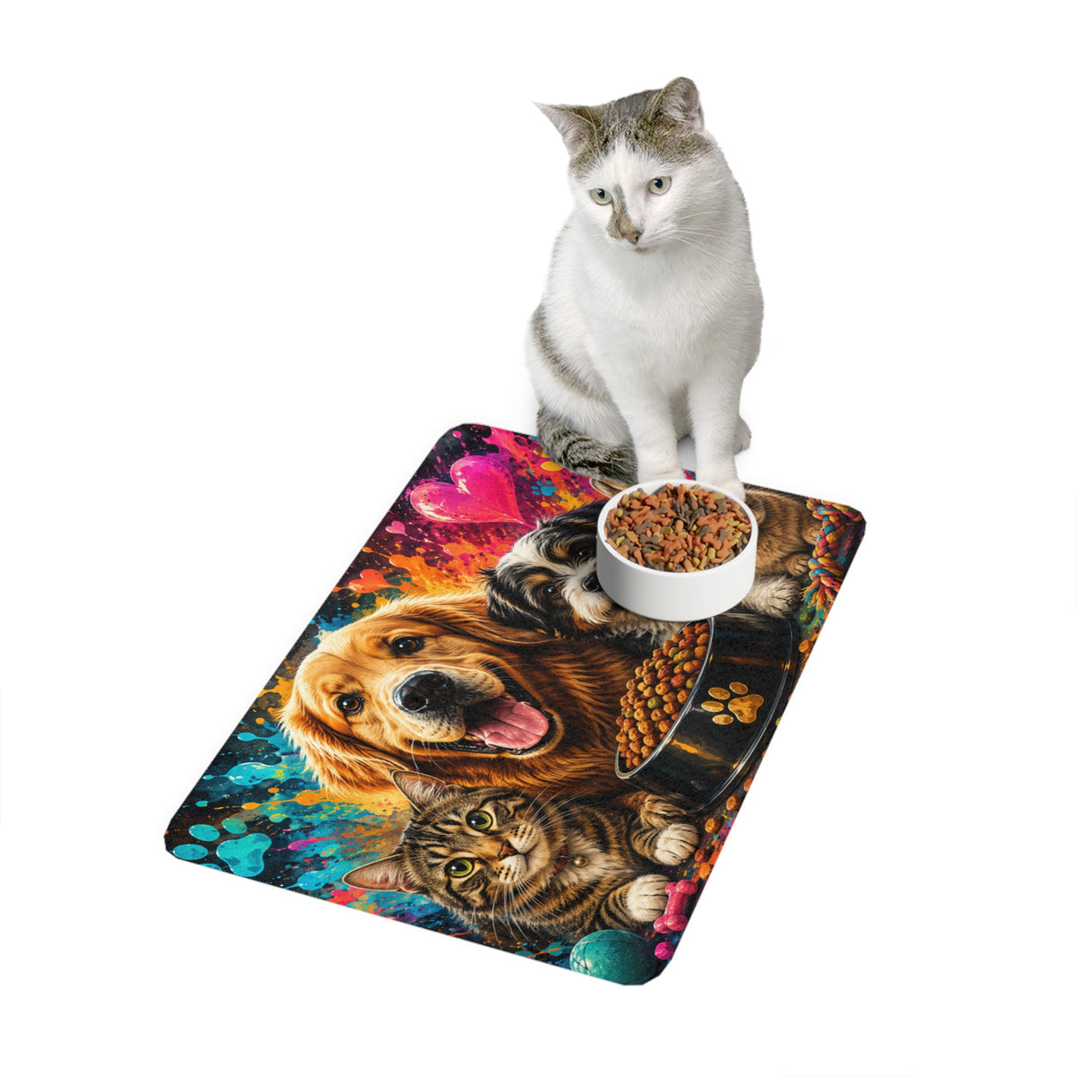 Happy Paws Colorful Pet Feeding Mat