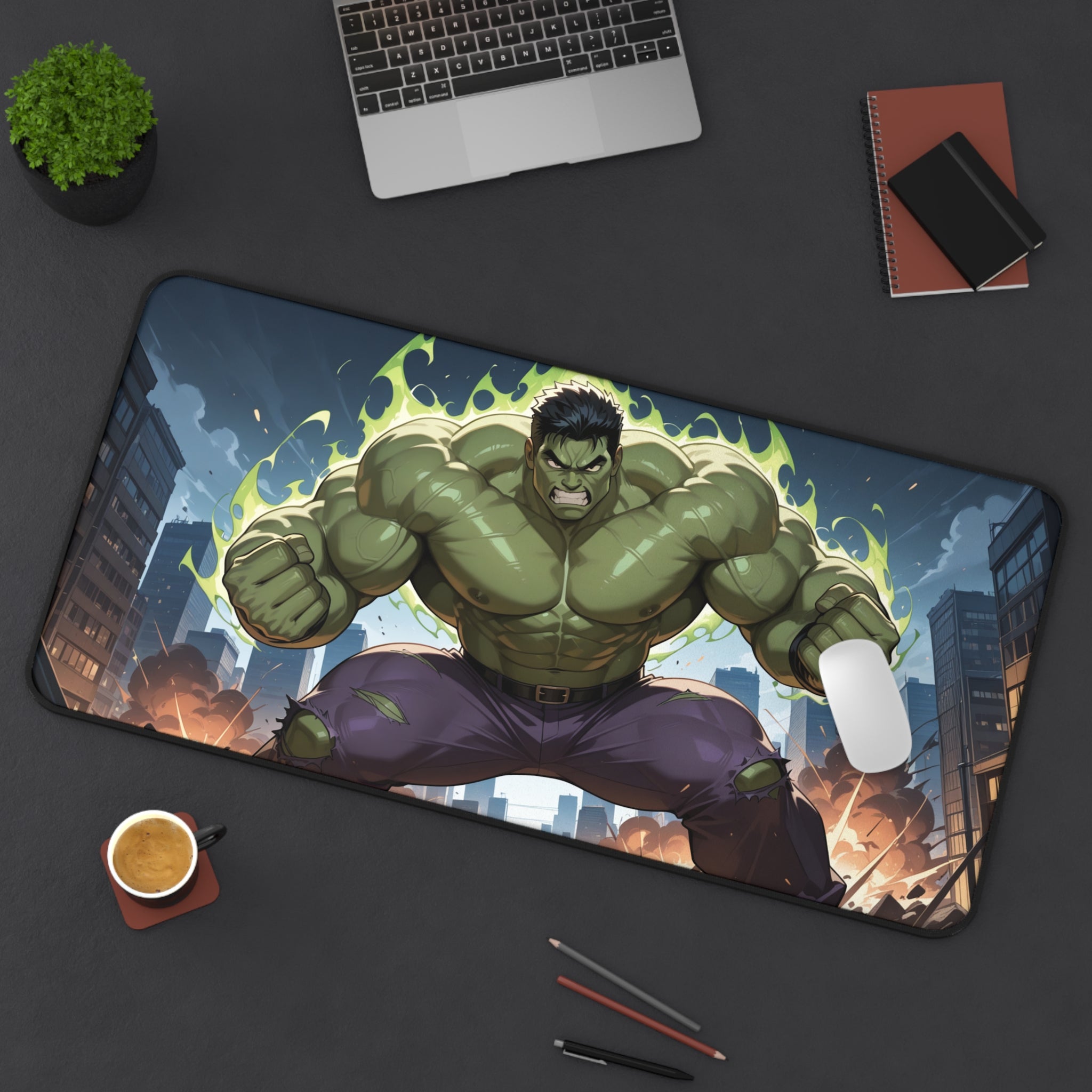 Hulk Desk Mat, Gaming Mouse Pad, Superhero Playmat with Vibrant Print