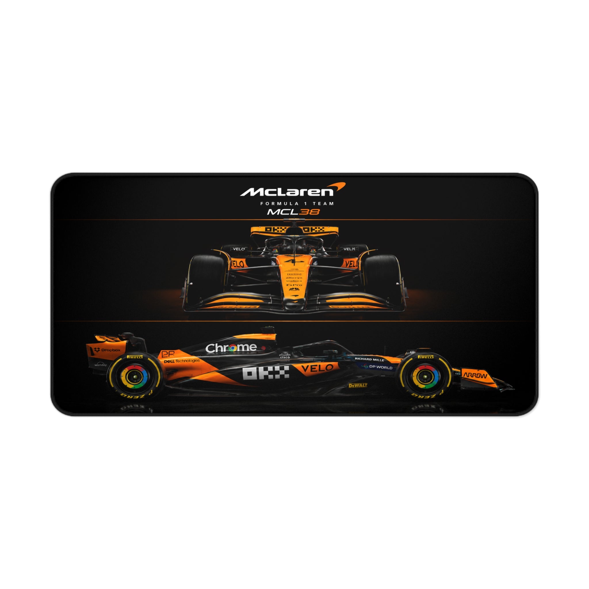 McLaren MCL38 Racing Desk Mat — F1 Car Mouse Pad