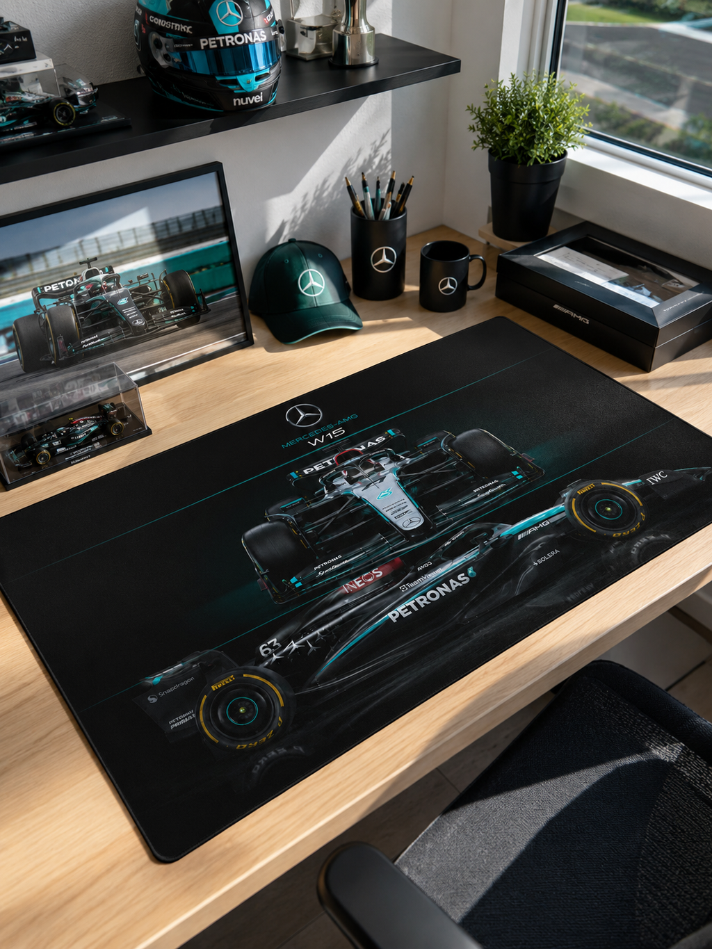 Mercedes-AMG W15 Racing Desk Mat – Formula 1 Car Mouse Pad