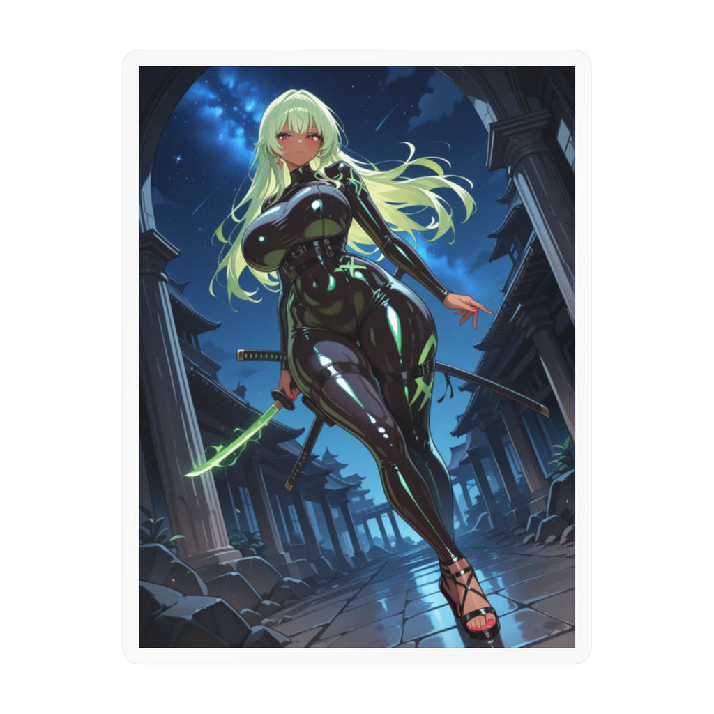 Moonblade Cyber Samurai Anime Girl Sticker