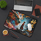 Mythic Dragon Mouse Pad — "God Exists" Asian Fantasy Desk Mat