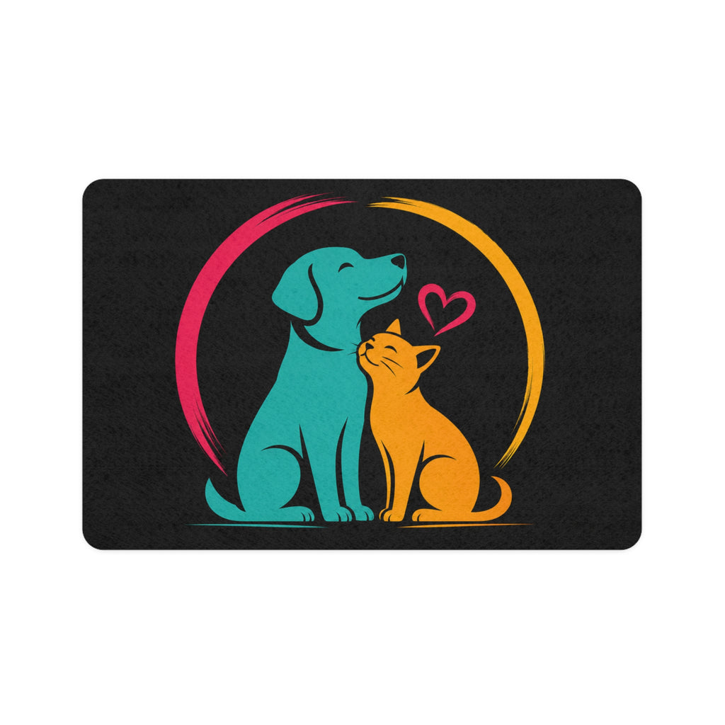 Pet Food Mat – Colorful Dog & Cat Love Feeding Mat - Personalize your image
