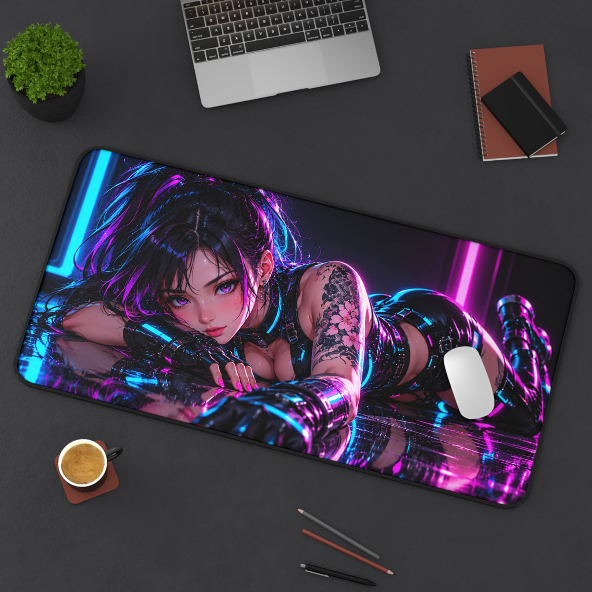 Premium Anime Waifu Desk Mat with Non-Slip Base