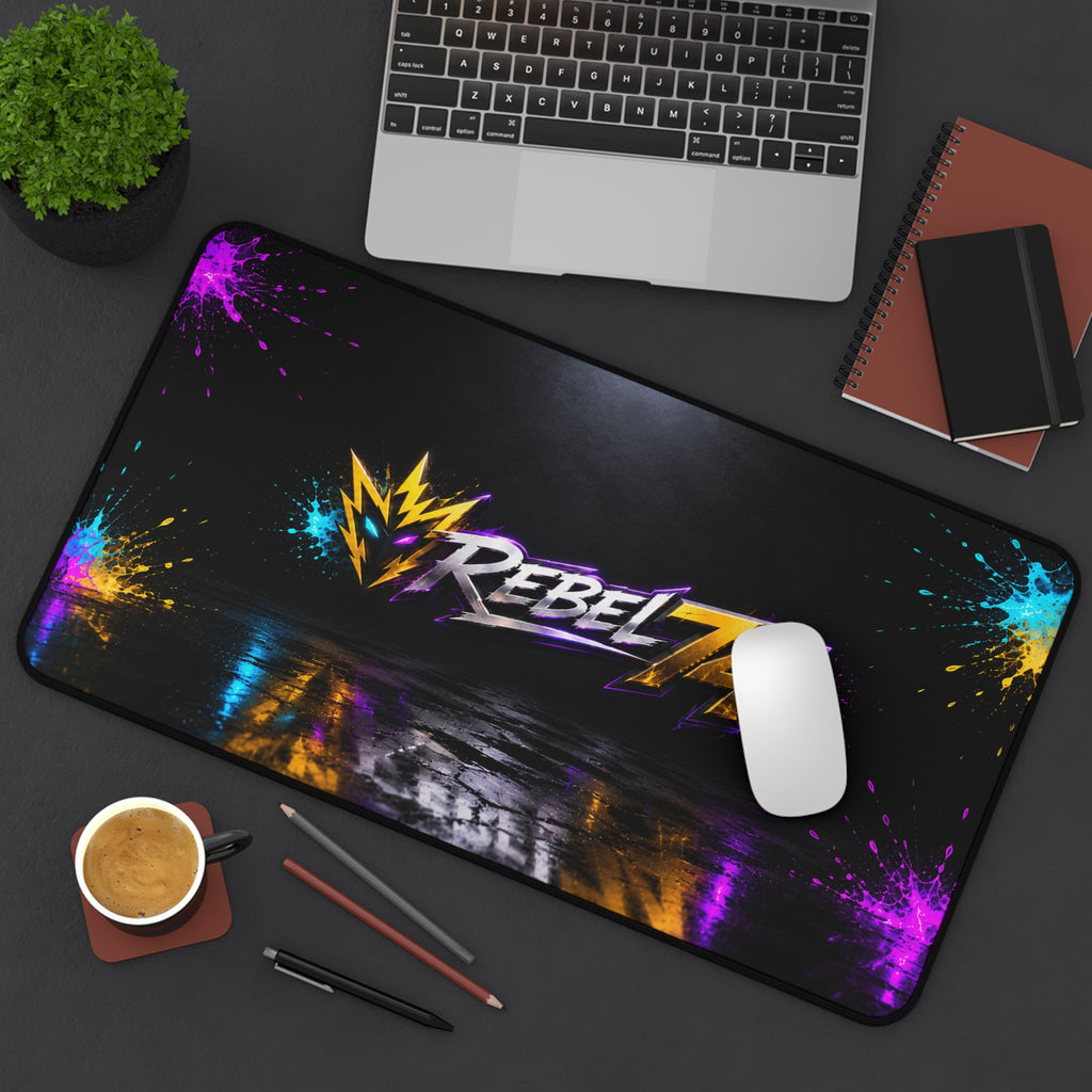 Rebel74 Neon Gaming Desk Mat & Mouse Pad
