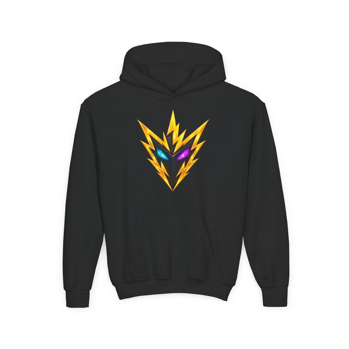 Rebel74 Youth Hoodie – Neon Energy Emblem
