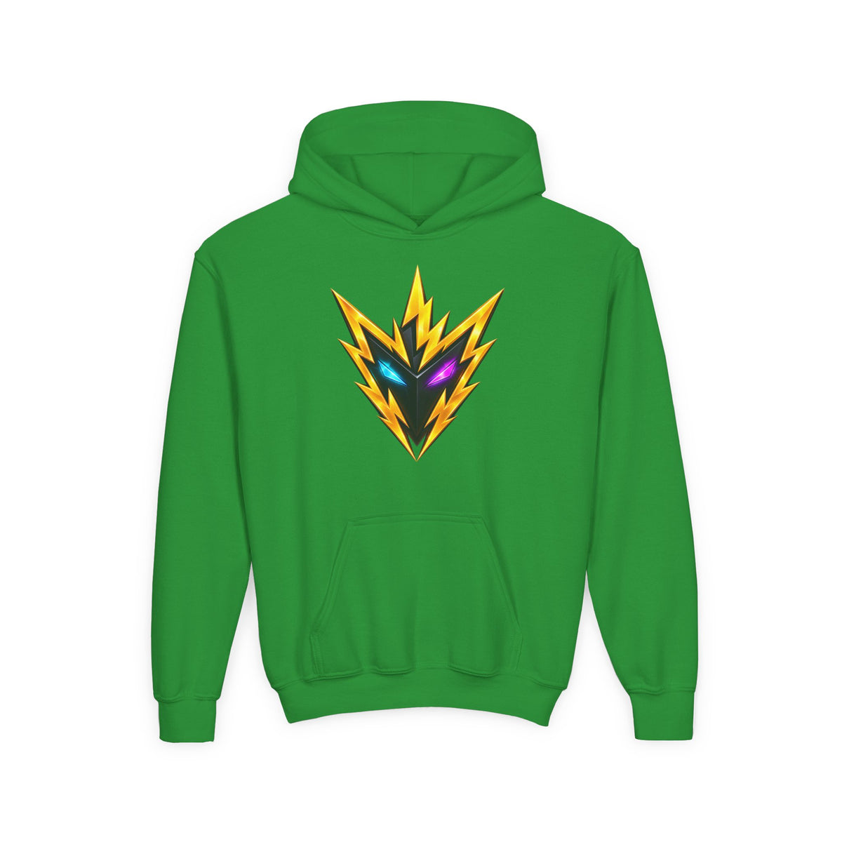 Rebel74 Youth Hoodie – Neon Energy Emblem