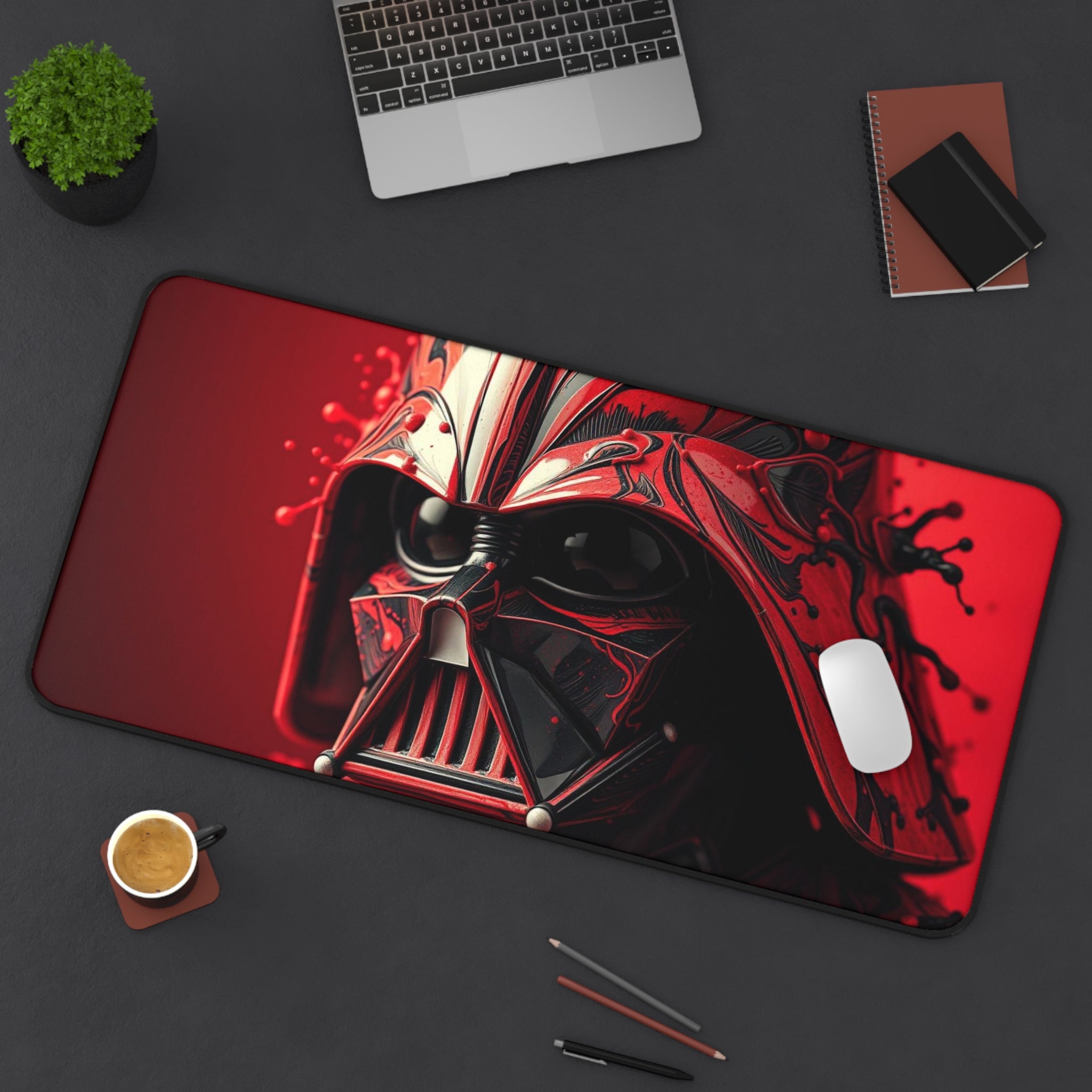 Red Darth Vader Helmet Mouse Pad — Dark Sith Gaming Desk Mat