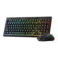 Gaming keyboard and mouse set with RGB lighting on a white background