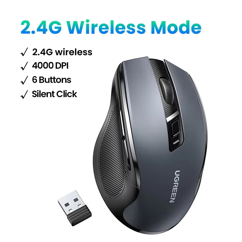 UGREEN Wireless Bluetooth Ergonomic Mouse 4000 DPI