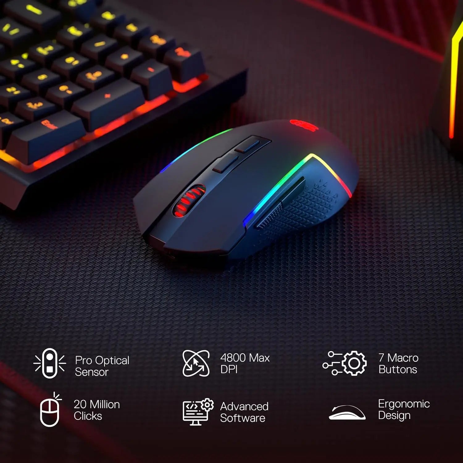 Redragon S142 Wireless RGB Gaming Keyboard and Mouse Combo