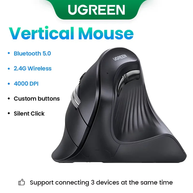 UGREEN Ergonomic Vertical Wireless Mouse