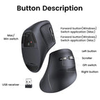 UGREEN Ergonomic Vertical Wireless Mouse
