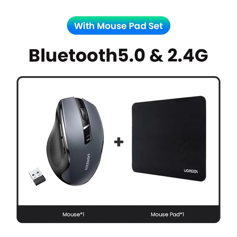 UGREEN Wireless Bluetooth Ergonomic Mouse 4000 DPI