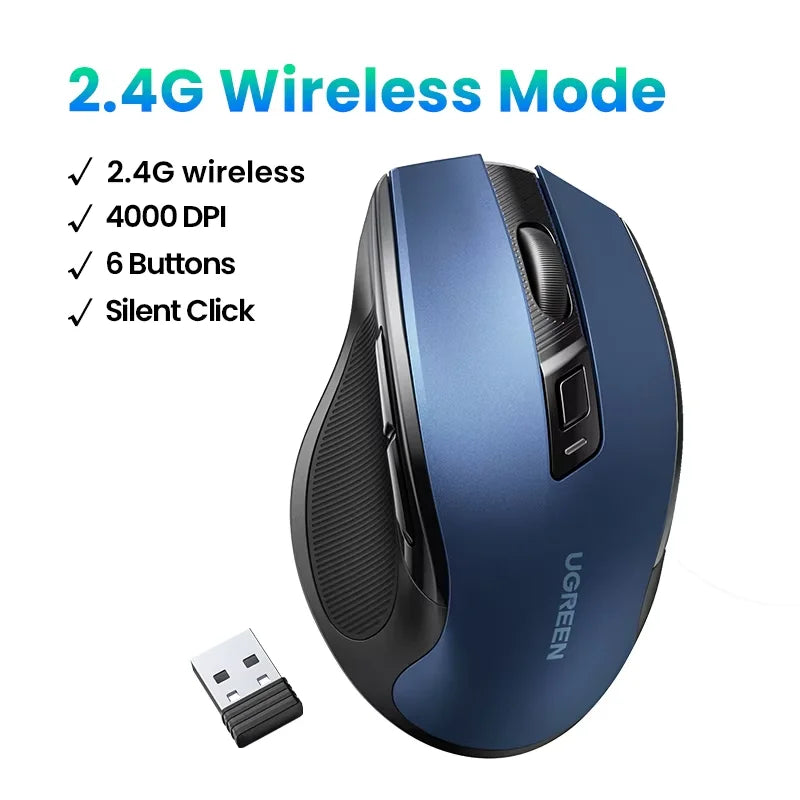 UGREEN Wireless Bluetooth Ergonomic Mouse 4000 DPI
