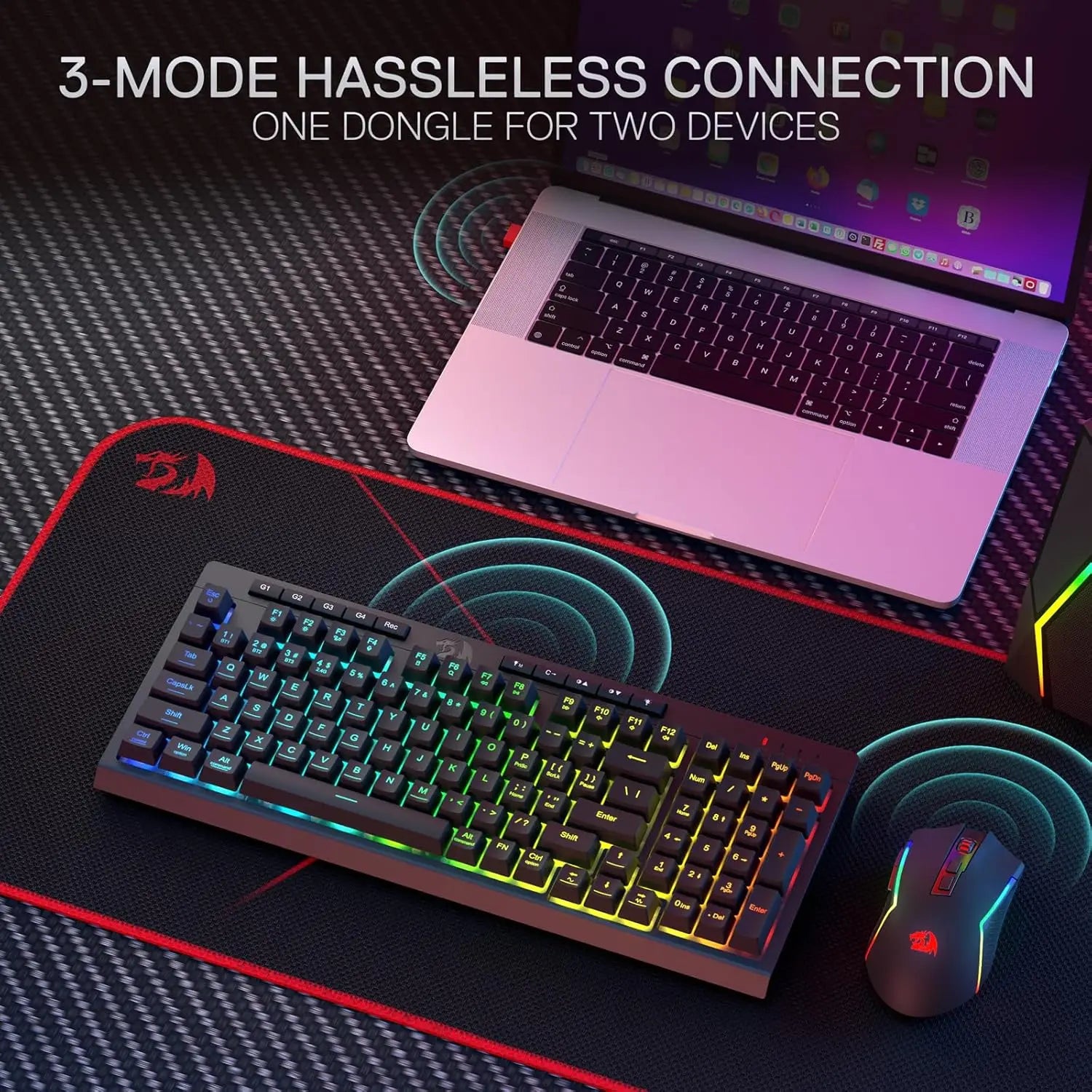Redragon S142 Wireless RGB Gaming Keyboard and Mouse Combo