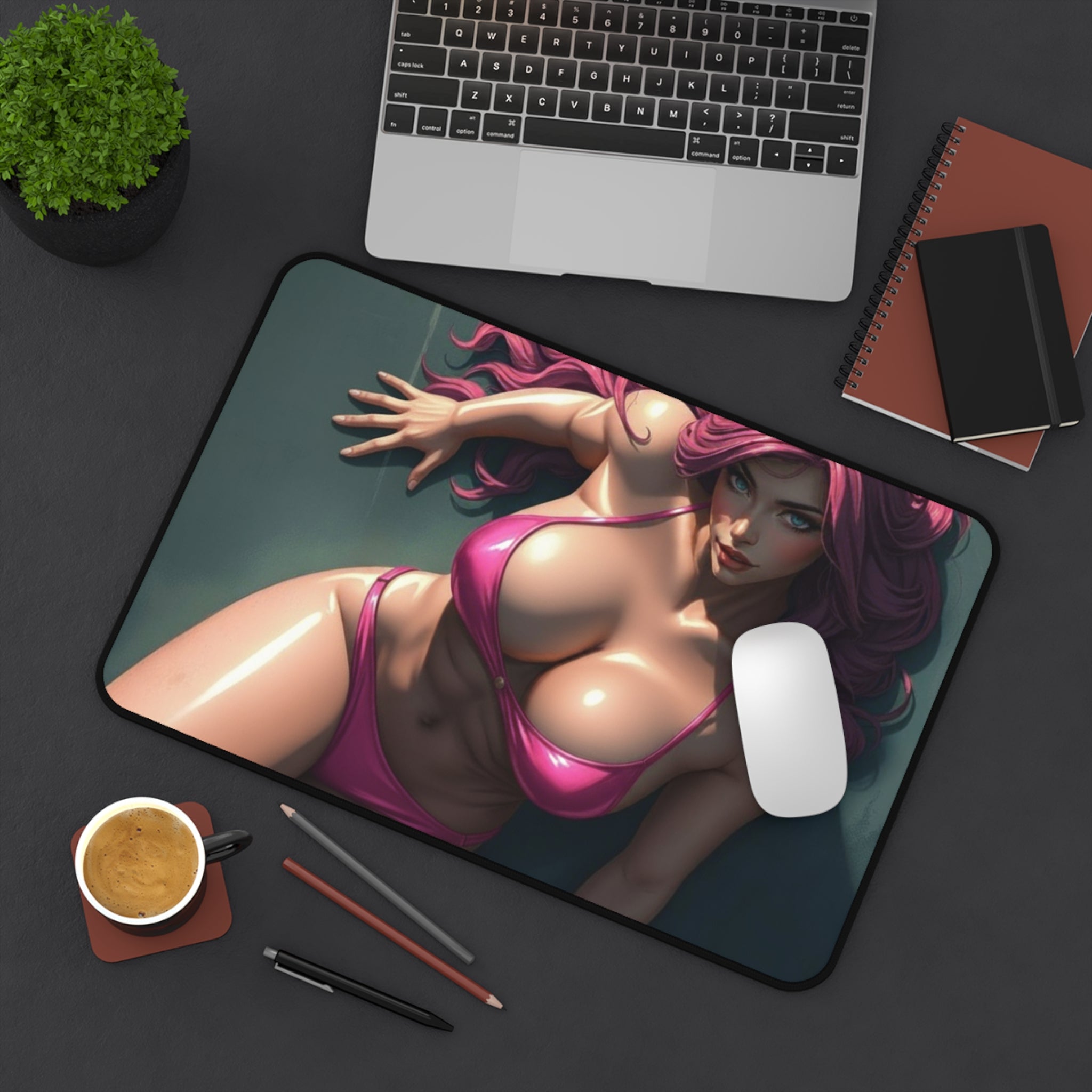 Sensual Girl Desk Mat, Sexy Girl Desk Pad with Vibrant Print