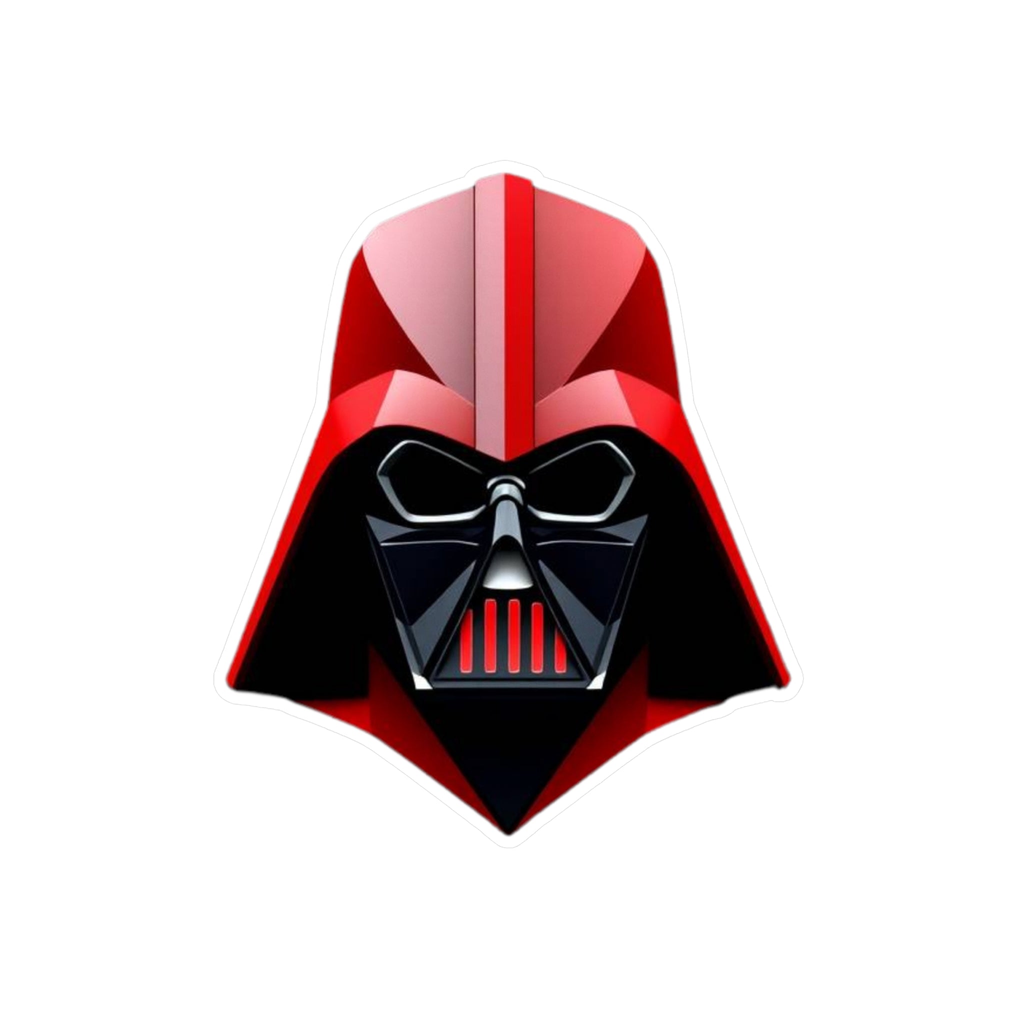 Red and black helmet with a central black visor on a white background