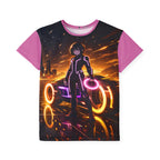 Tron Anime Kids Jersey, Futuristic Gamer Shirt with Tron-Inspired Cyber Graphic