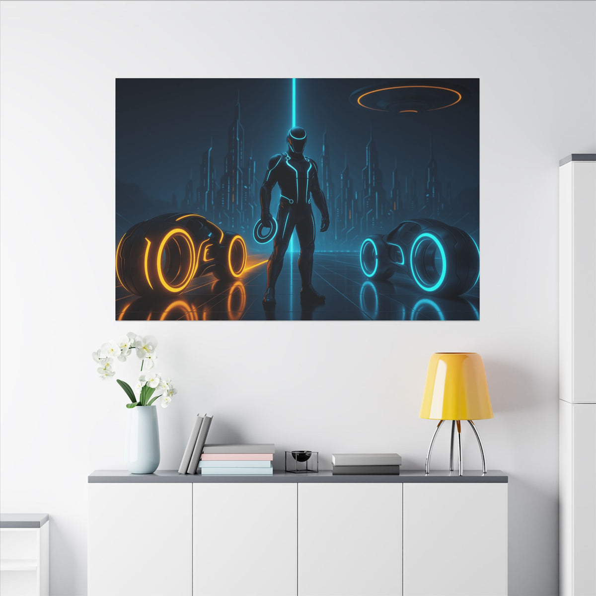 Tron Futuristic Canvas Wall Art - Cyberpunk Decor