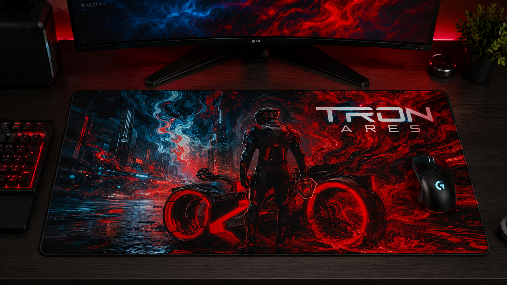 Tron Racer Desk Mat - Tron Ares-Inspired Mouse Pad