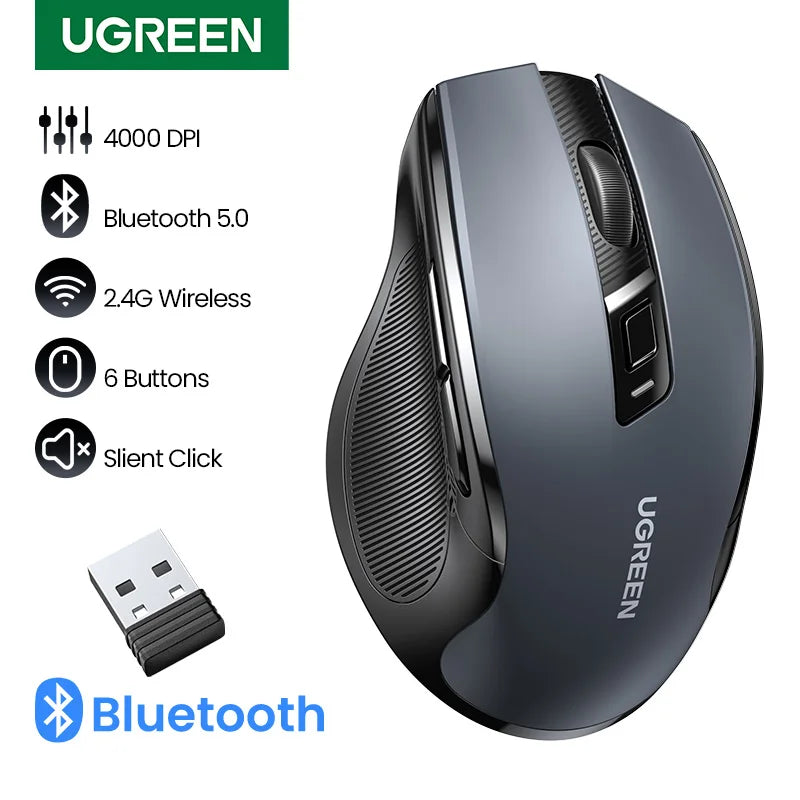 UGREEN Wireless Bluetooth Ergonomic Mouse 4000 DPI