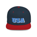 USA Flat Bill Snapback Hat | Patriotic Cap