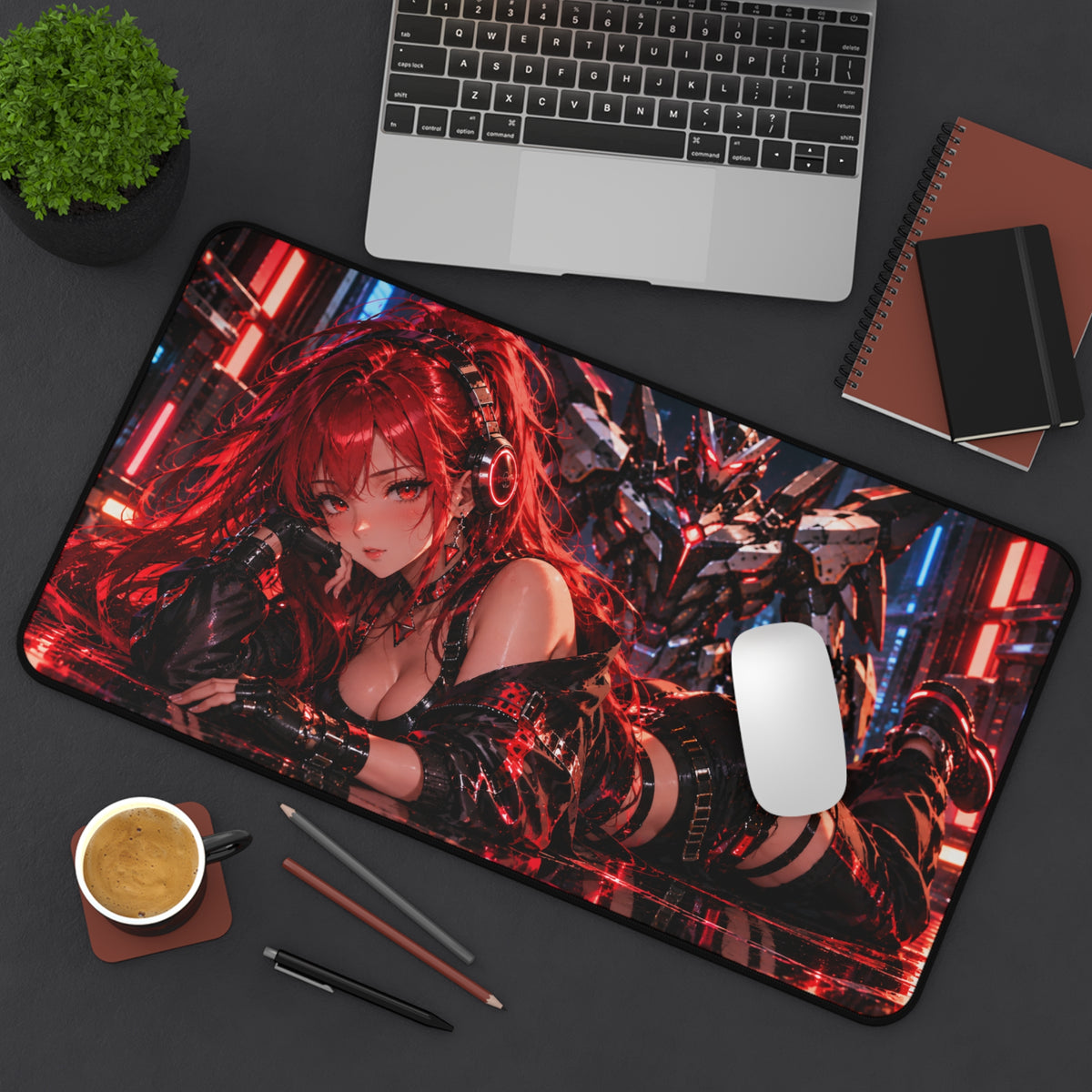 Vibrant Anime Waifu Gaming Mouse Pad 