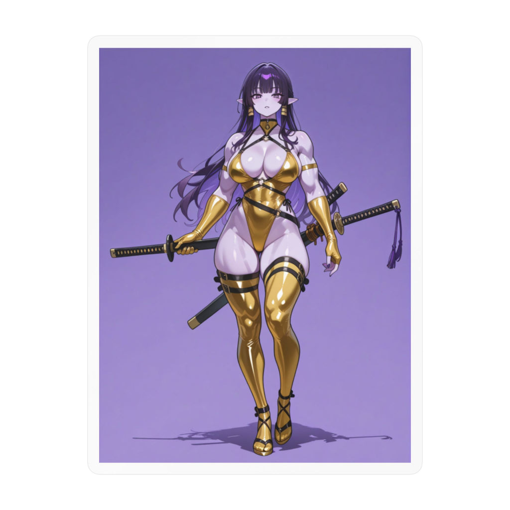 Waifu Warrior Sticker, Anime Decals, Laptop Decor,  Gift