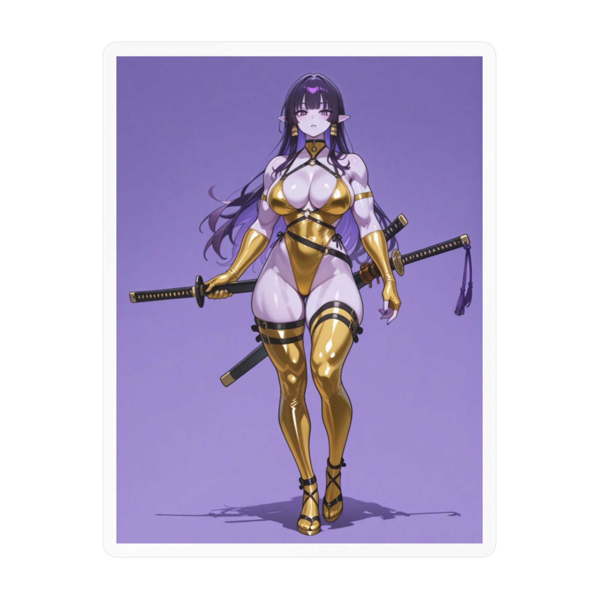 Waifu Warrior Sticker, Anime Decals, Laptop Decor,  Gift
