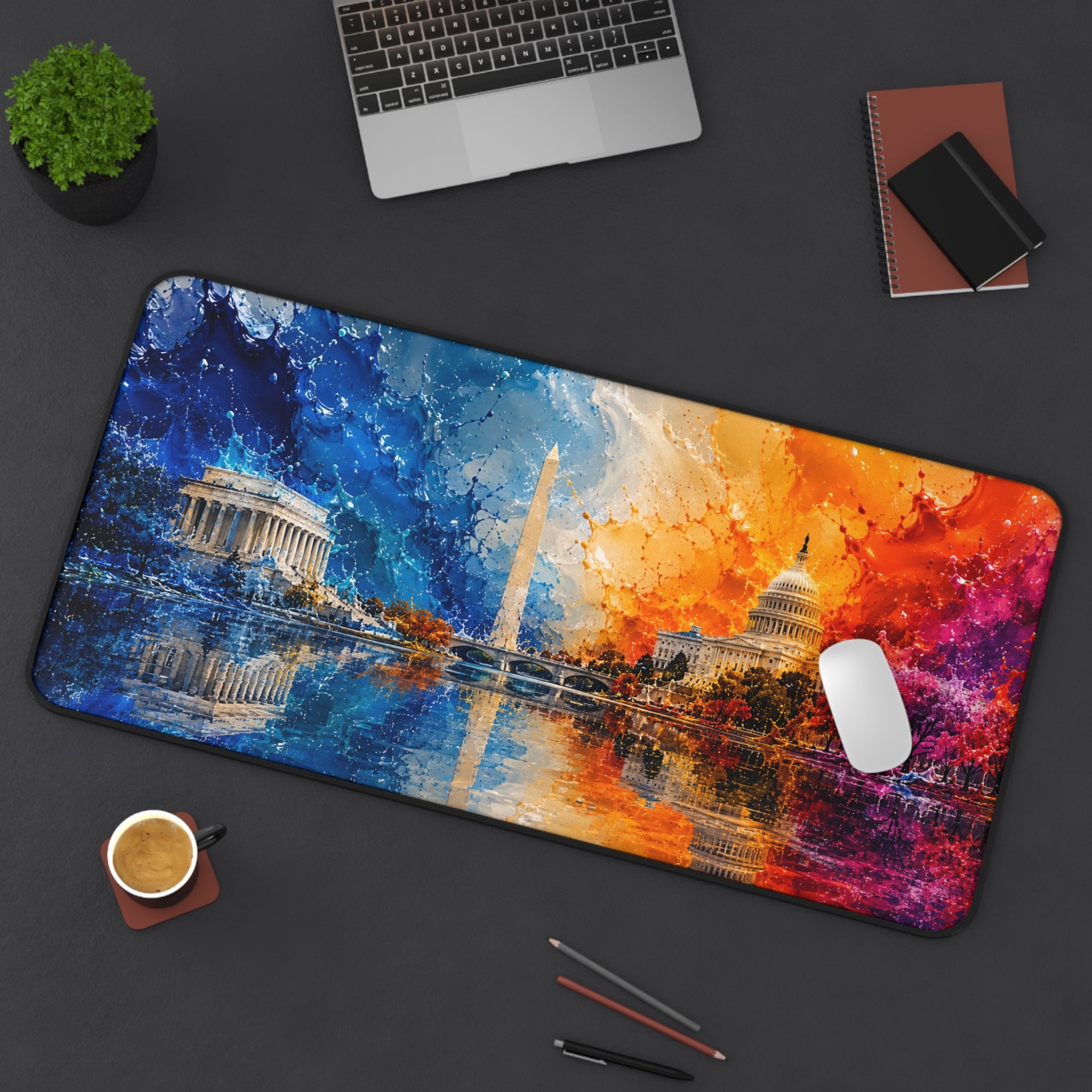 Washington D.C. Skyline Desk Mat — Colorful Capitol Mouse Pad